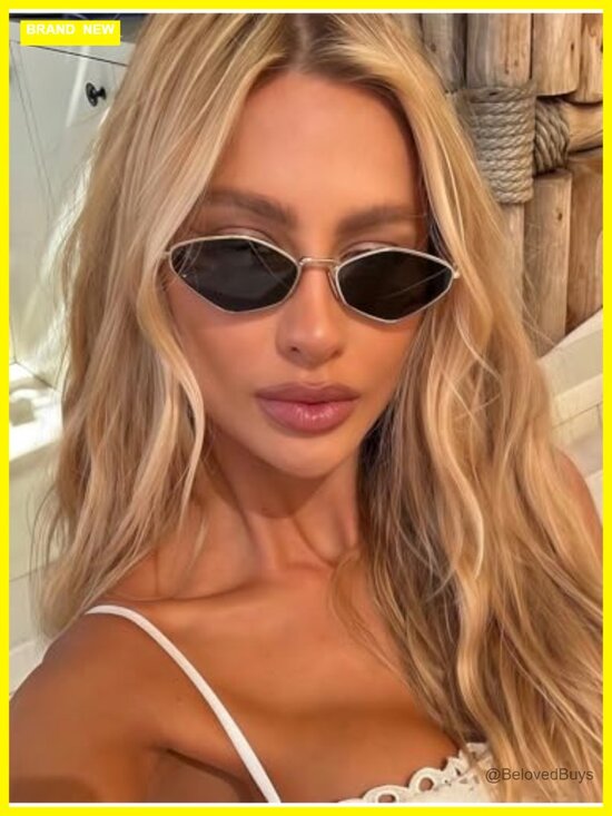 Retro Irregular Metal Sunglasses with UV400 Protection, Gold Frame main image 6